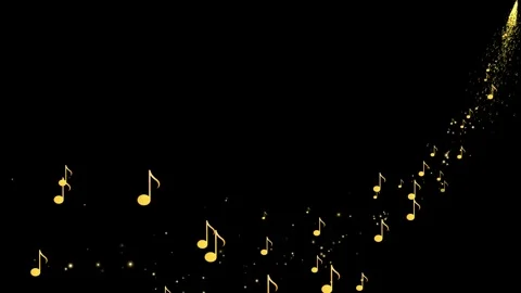 Musical Note Particle Animation Following a Path. 스톡 동영상 336036716
