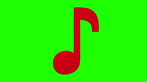 Musical note rotating loop 3d green screen red Stock Footage 59714598