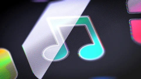 The musical note on the Screen. 4K Resolution. Encoder Prores 4444. Looping. Stock-Footage 86134307