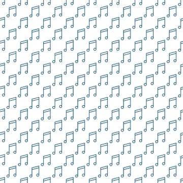 Musical Note seamless pattern. Vector Music background Stock Illustration
