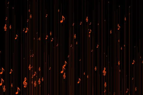 Musical note shape rhythm color particle CG background wallpaper Stock Illustration