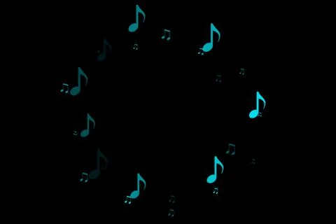 Musical note shape rhythm color particle CG background wallpaper Stock Illustration
