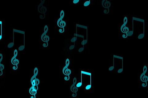 Musical note shape rhythm color particle CG background wallpaper Stock Illustration