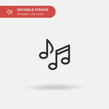 Musical Note Simple vector icon. Illustration symbol design template for web  Illustrazione stock