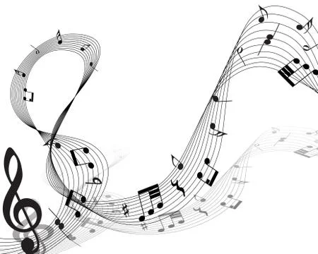 Musical note staff Stock Illustration