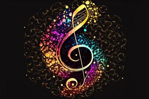 Musical note staff treble clef notes musician concept, music and sound Stock Illustration