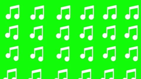 Musical note streaming up in melody animation (Chroma key) Video stock 311788684