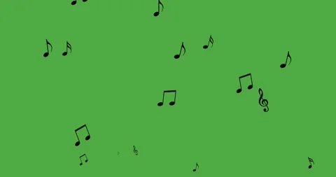 Musical note streaming up in melody. Green screen. Stock Footage 159352585