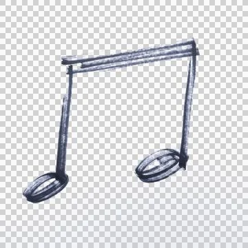 A musical note symbol drawn with black marker Stock Illustration