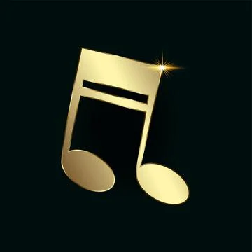 Musical note symbol vector illustration. Gold music icon concept. Player an.. Stock Illustration
