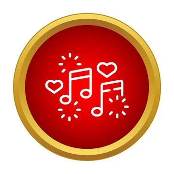 Musical notes and hearts playing romantic melody Stockillustratie