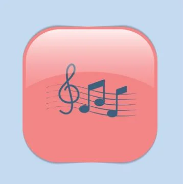 Musical notes and treble clef. Stock Illustration