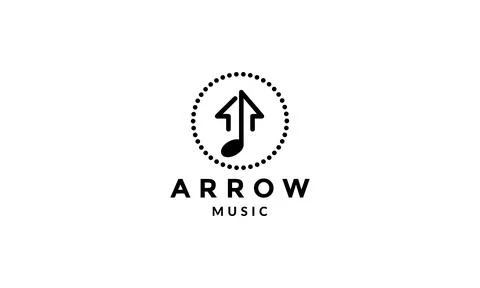 Musical notes with arrow up logo vector symbol icon design illustration Illustrazione stock