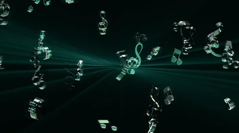 Musical notes on the backdrop of the laser Stock Footage 56150864