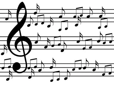 Musical notes background Stock Illustration