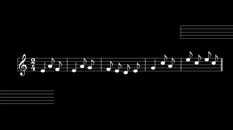 Musical notes on the black background | Stock Video | Pond5