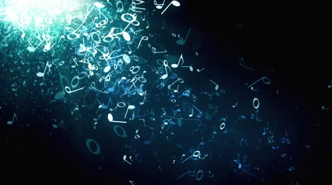 Musical Notes Blue Falling Stock Footage 48248102