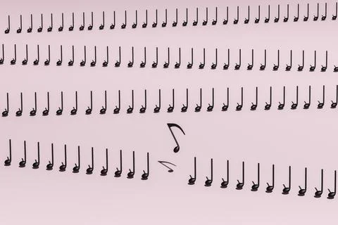 Musical notes broke the line Stock Illustration