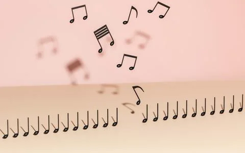 Musical notes broke the line Stock Illustration
