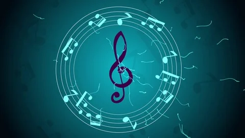 Musical notes composition background, infinity LOOP Stock Footage 73392521