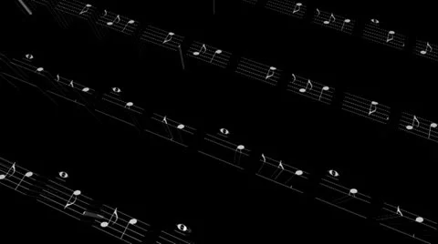 Musical Notes Cubes Motion Mapping Stockbeeldmateriaal 24729394