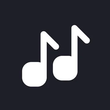 Musical notes dark mode glyph ui icon Stock Illustration