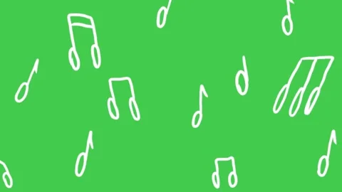 Musical Notes Doodle Green Screen Video Overlay Stock Footage 344767243