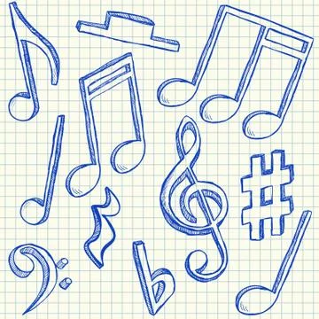 Musical notes doodles Stock-Illustration