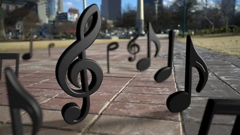Musical notes everywhere Stock Footage 72446053