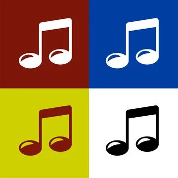 Musical notes flat icon vector illustration symbol Isolated template. Stock Illustration