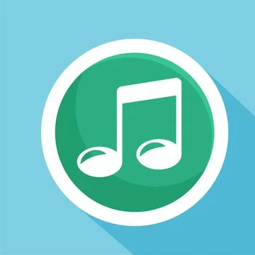 Musical notes flat icon vector illustration symbol Isolated template. Illustrazione stock