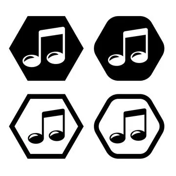 Musical notes flat icon vector illustration symbol Isolated template. Stock Illustration