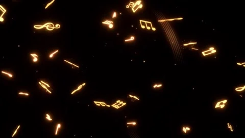 Musical Notes Floating Through Air, Motion Graphics Overlay, 4K Alpha Channel Stock Footage 274454935