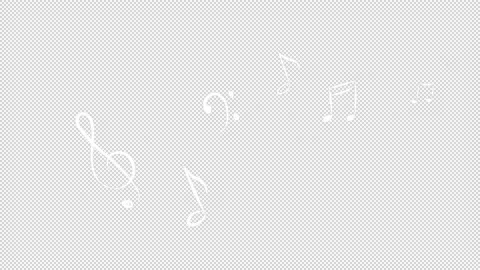 Musical notes, fly out from the corner and scatter Stock Footage 201277744
