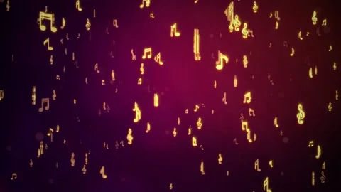 Musical notes flying up, animation 4K 3D Loop Animation New Motion Background Stock Footage 141590281
