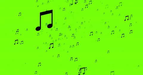 Musical notes flying up, animation on gr... | Stock Video | Pond5