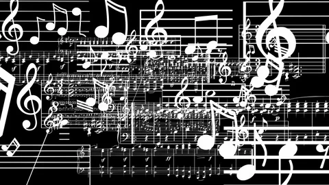 Musical notes Flythrough Vidéo 99207154