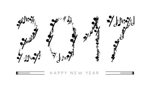 Musical notes in the form of numbers year 2017 Musical notes in the form o... Stock Photos