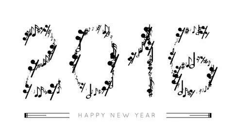 Musical notes in the form of numbers year 2016 Musical notes in the form o... Stock Photos