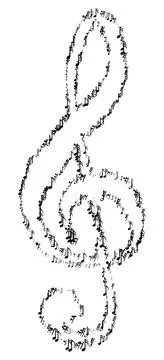 Musical notes in the form of treble clef Musical notes in the form of treb... Stock Photos