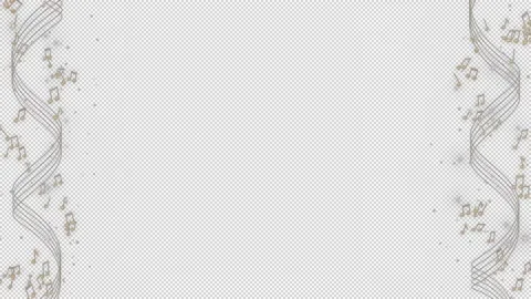 Musical Notes Frame 3D on a seamless loop Stock-Footage 170354555