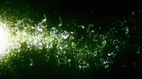 Musical Notes Green Drifting Stock Footage 48249084