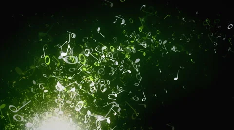 Musical Notes Green Rising Stock Footage 48249820
