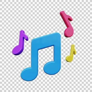 Musical notes icon. 3D rendering. Stock Illustration