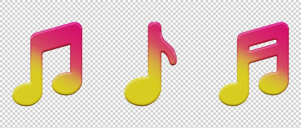 Musical notes icon. 3D rendering. 스톡 일러스트