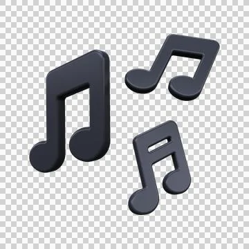 Musical notes icon. 3D rendering. 스톡 일러스트