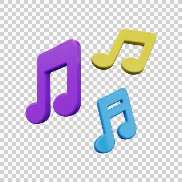 Musical notes icon. 3D rendering. Stock Illustration