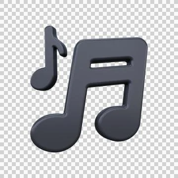 Musical notes icon. 3D rendering. 스톡 일러스트