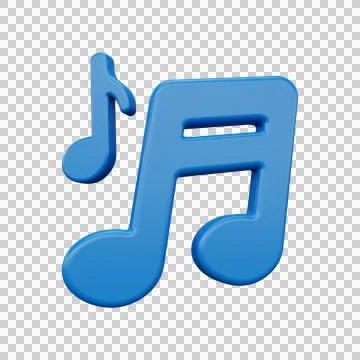 Musical notes icon. 3D rendering. Stock Illustration