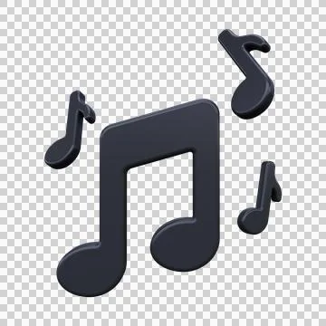 Musical notes icon. 3D rendering. 스톡 일러스트